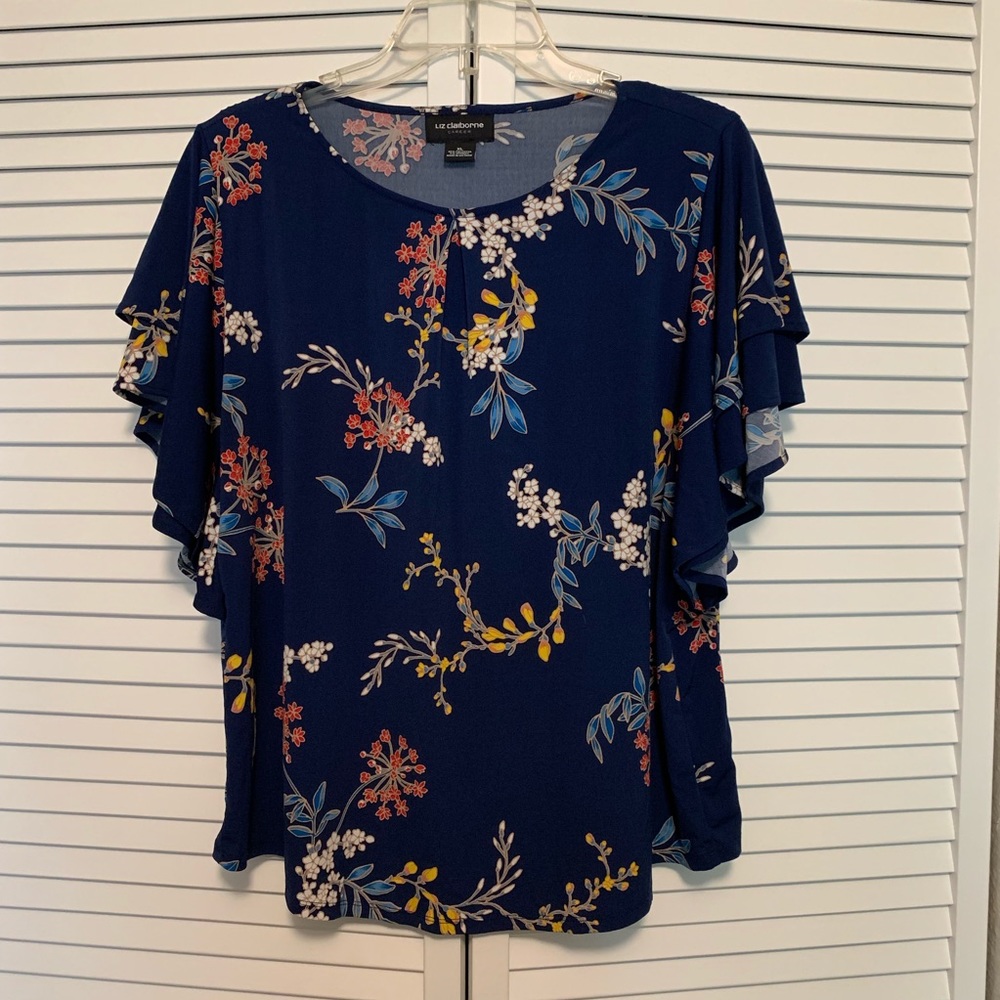 Liz Claiborne Career Blouse short sleeves